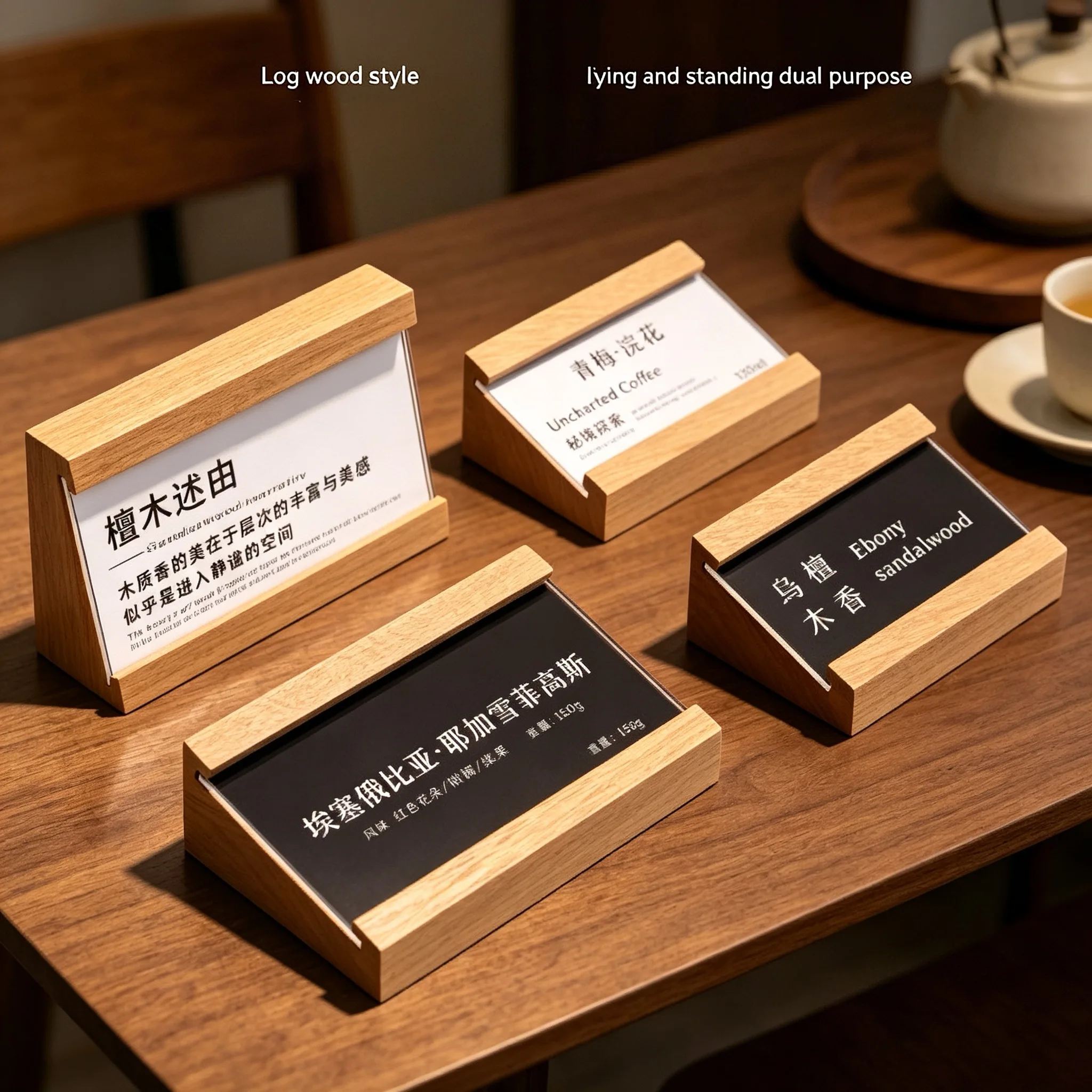 5 Pieces 70x40mm Wood Table Name Card Holder Menu Memo Holder Wood Acrylic Sign Holder Display Stand Price Label Paper Holder