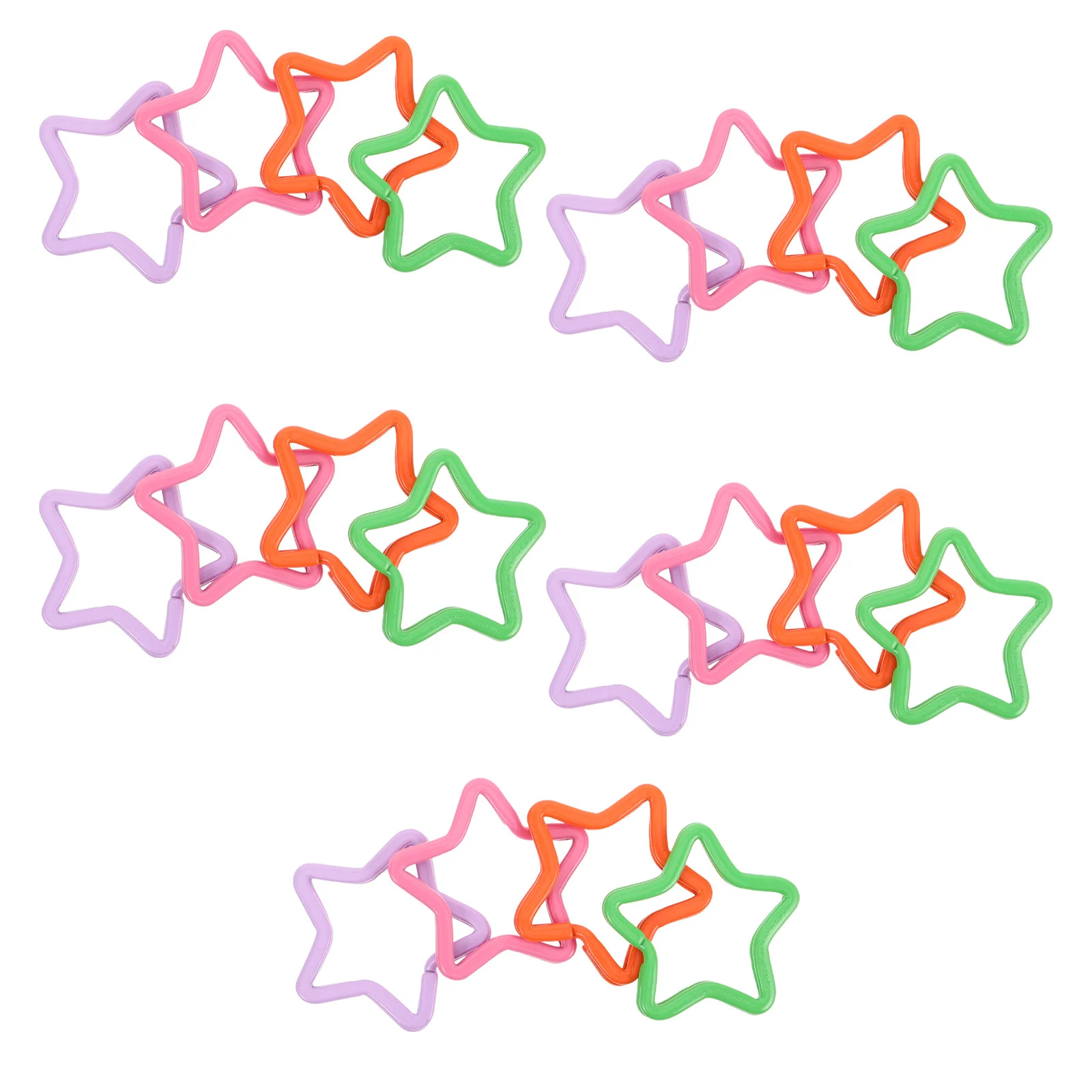 

20Pcs Metal Star Keychain Cute Red Enamel Keyring Durable Star Shape Pendant for Bag Purse Charm Jewelry Craft Supplies