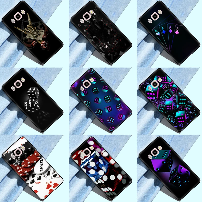 Dices Poker Casino Case For Samsung Galaxy J4 J6 Plus J3 J5 J7 2016 A3 A5 2017 A9 J8 A6 A8 Plus 2018 Cover