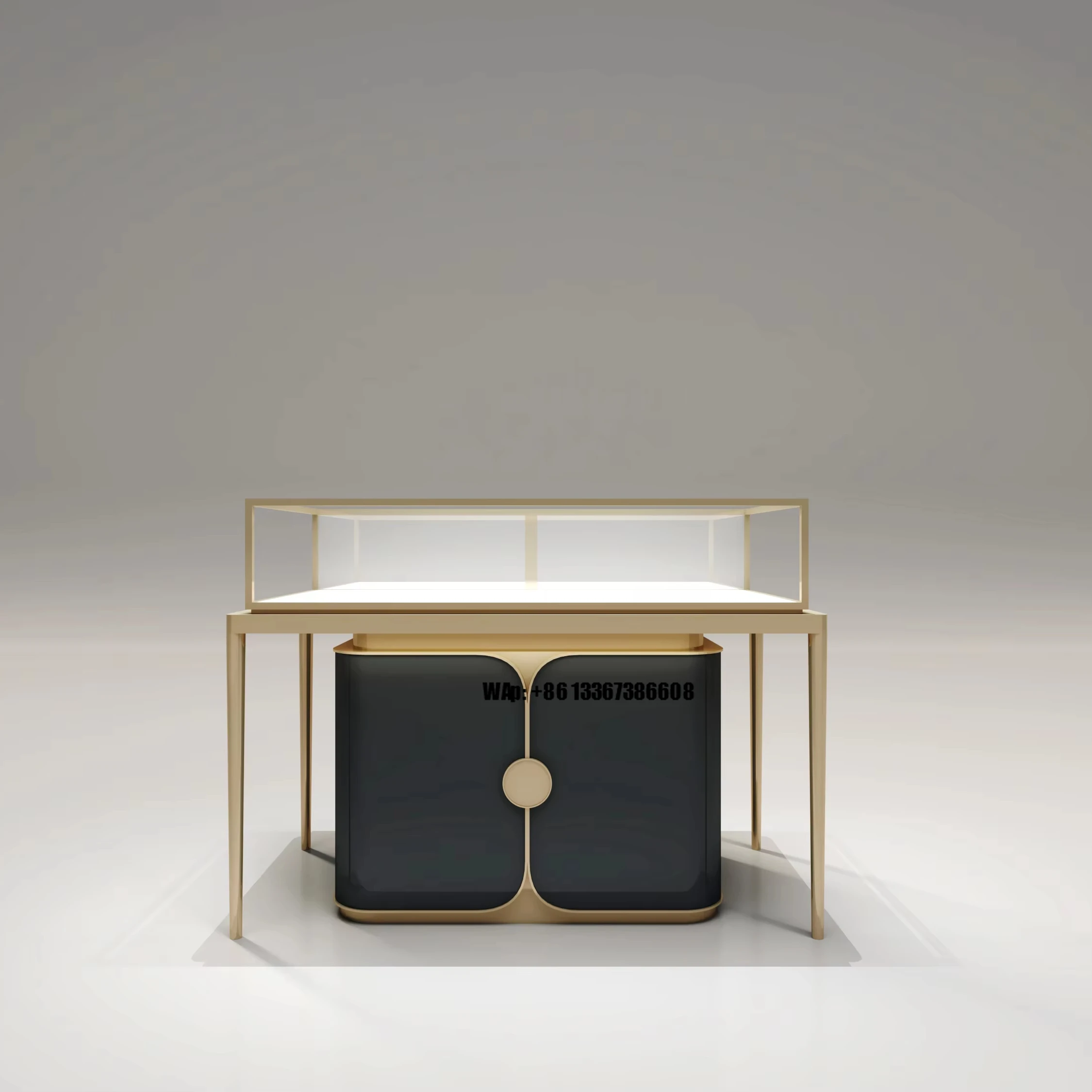 Original Design Full-Length LED Jewelry Lamp Cabinet Showcase with Electrical Storage Shelves & Mirror 2