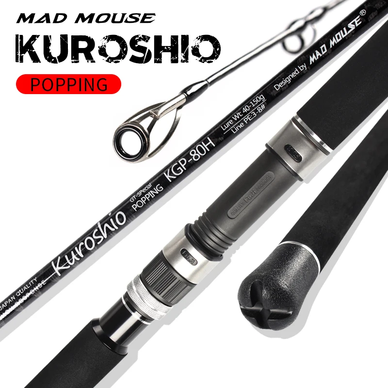 MADMOUSE Kuroshio FUJI Parts Wędka spinningowa z włókna węglowego z 2,64 m 2,4 m PE 3-10 80H/88XH Wędka oceaniczna do wędkarstwa GT