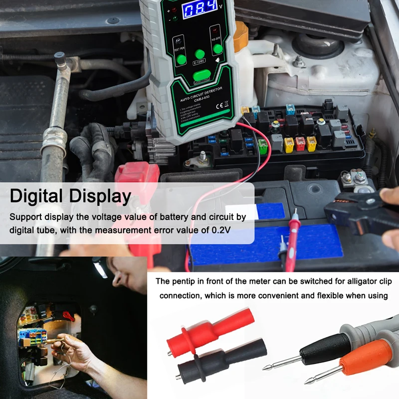 37je detector de circuito automático testador de circuito de carro multifuncional ferramenta de teste de diagnóstico 0-100v disjuntor localizador com campainha