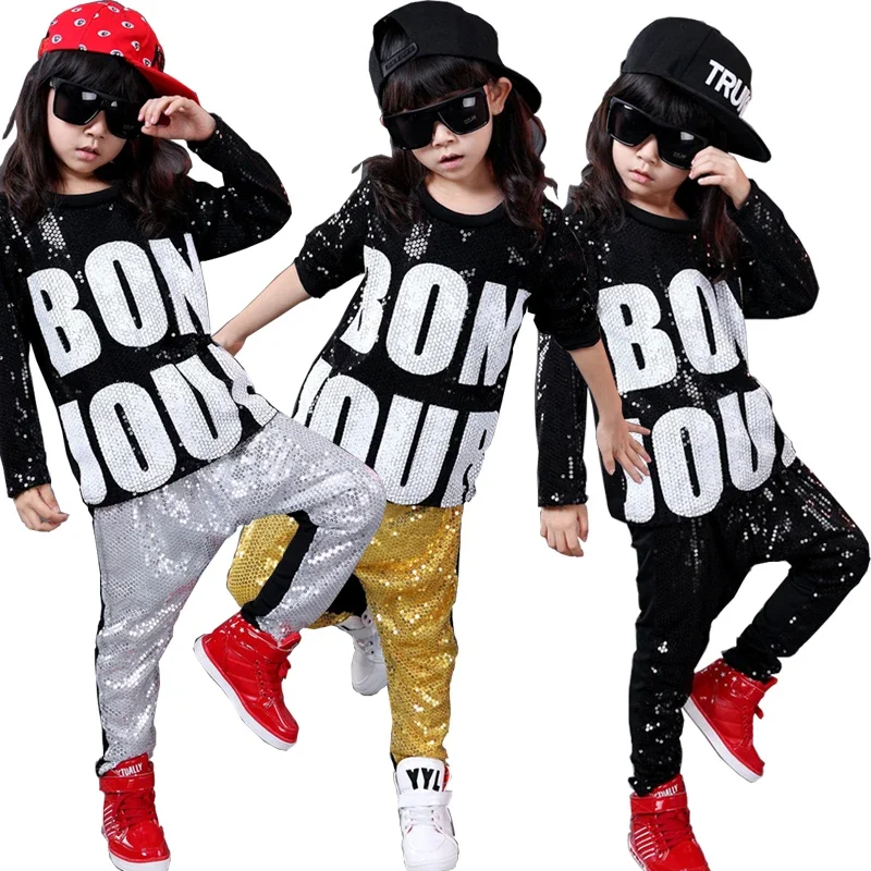 

Children Ballroom Hip Hop Performance Dancing clothes set Boys Jazz Modern Dance Costumes Kids Party Stage wear Costumes Outfits