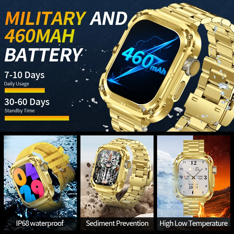 LIGE New GPS Tracker Smart Watch 460mAh Battery 2.1'' HD Screen NFC Compass Men Smartwatch Military Outdoor Sports Watches 2025