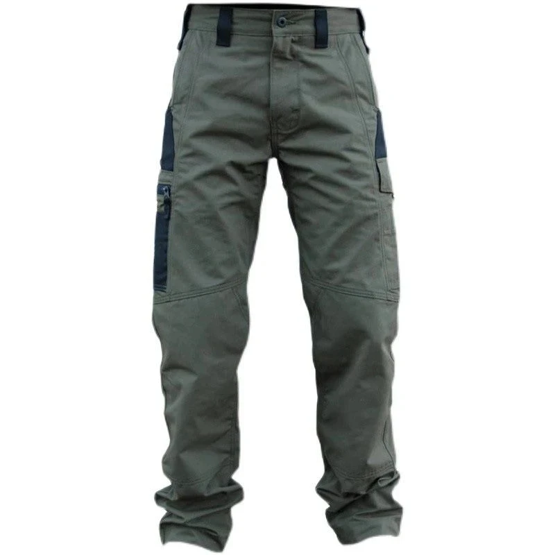 Pantalón de trabajo resistente al desgaste para hombre, pantalones Cargo rectos con múltiples bolsillos, pantalones tácticos para correr al aire libre, pantalones informales para primavera y otoño