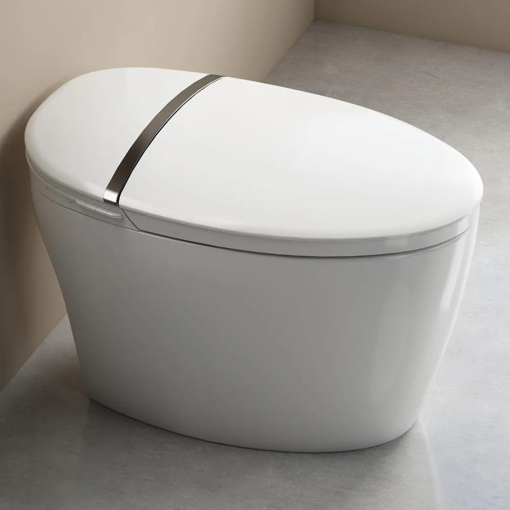 Toilet with Heated Seat, Foot Sensor Flush, Power Outage Flush, IPX4 Waterproof, LED Nightlight, Soft Close.Toilets