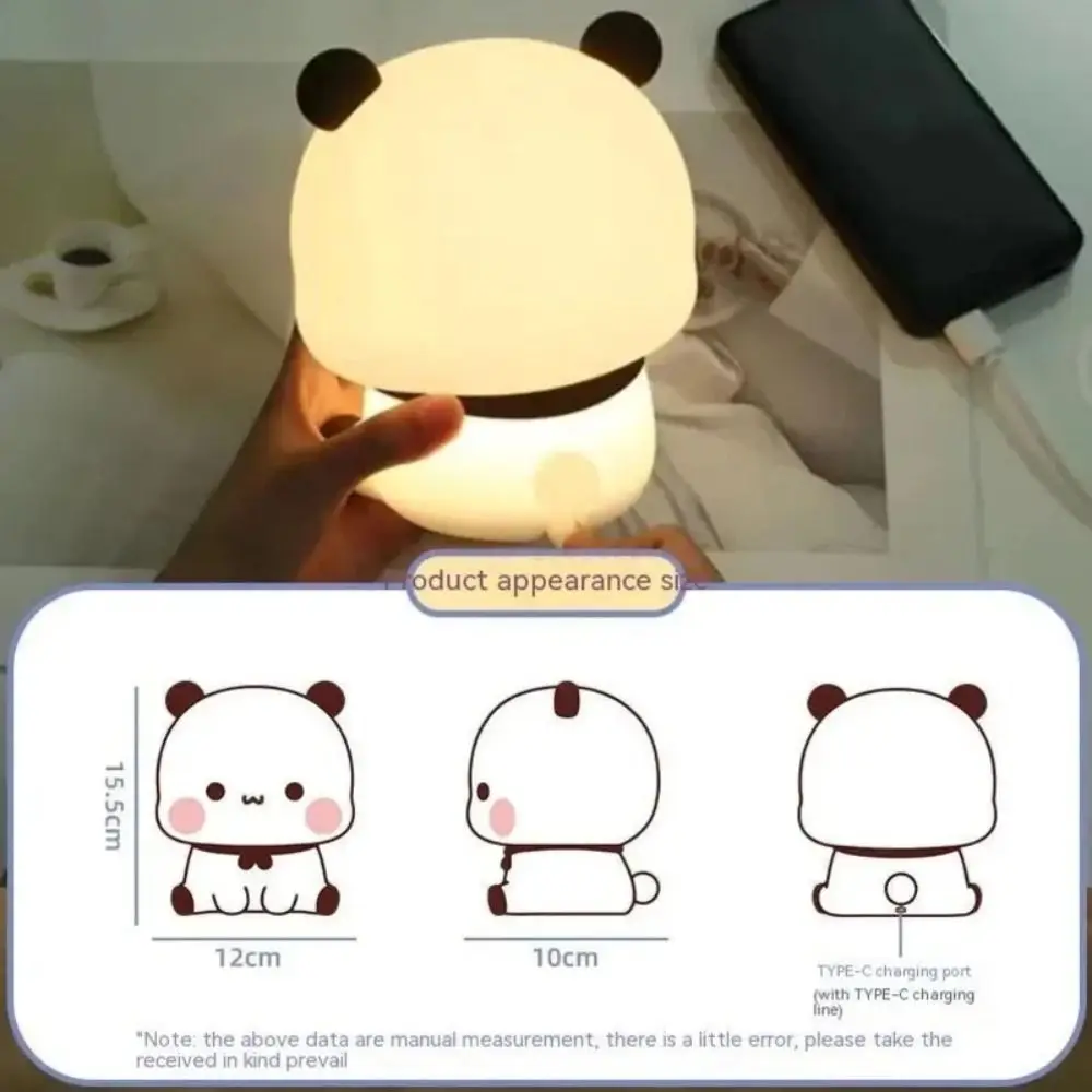 Desktop Ornament USB Rechargeable Bubu Dudu Led Night Cartoon Soft Bedside Night Light Silicone LED Sleep Night Lamp Gift