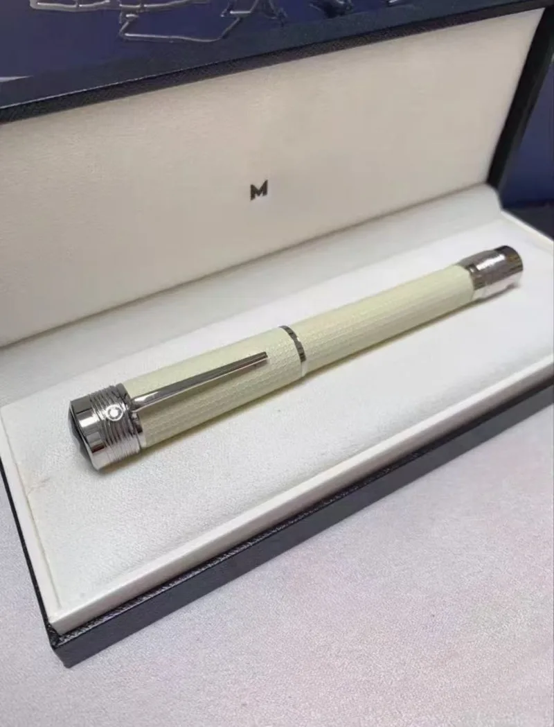 

M Brand Off-white Checkered Business Rollerball/Fountain Pen, Luxury Office Writing Calligraphy Pen( No Pen Box Included)
