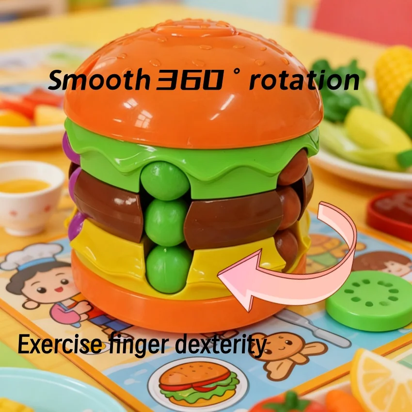 ماجيك فول كيوب الاطفال همبرغر رقائق مكعب لعبة إصبع الدوران تخفيف القلق تطوير الذكاء تململ لعبة الكبار الاطفال هدية