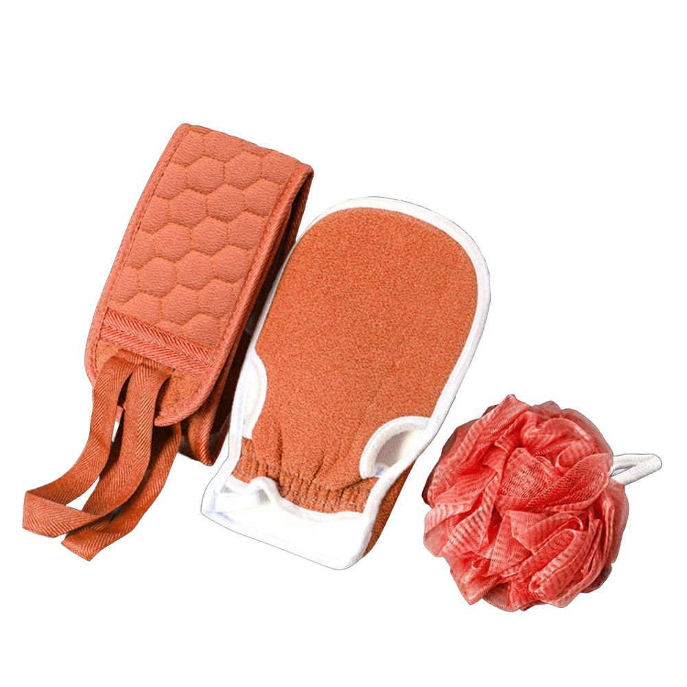 Bath Glove Shower Brush Set Bath Time Shower Routine Gentle Exfoliation Glove Muscle Tension Relief Premium Bath Tools