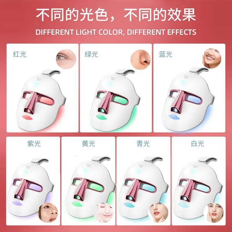 美容マスク家庭用光子若返り7色LEDスペクトル美容器具マスクの紹介