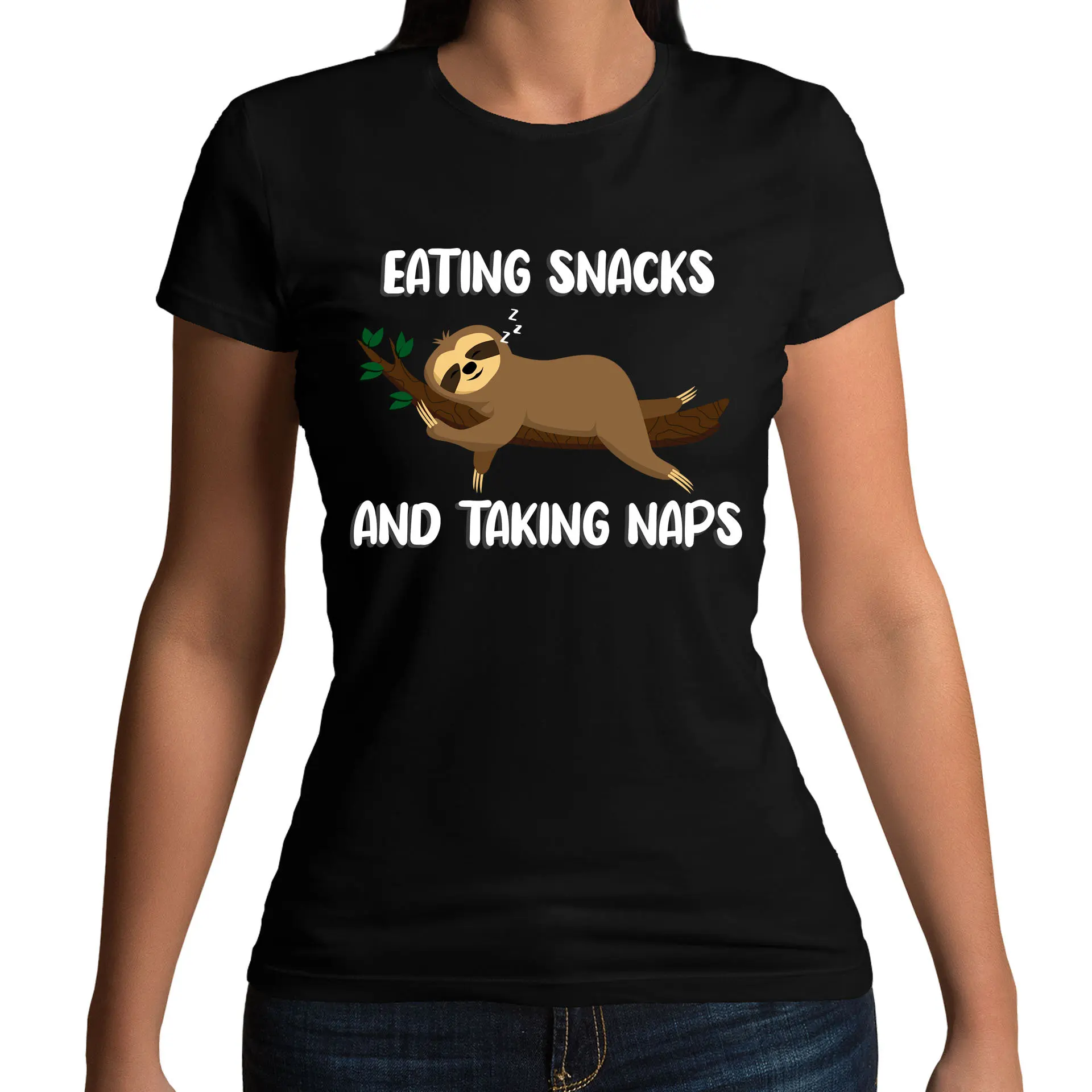 Eating Snacks And Taking Naps Funny Sloth Cute Lazy Hungry T Shirt Kids Sizes