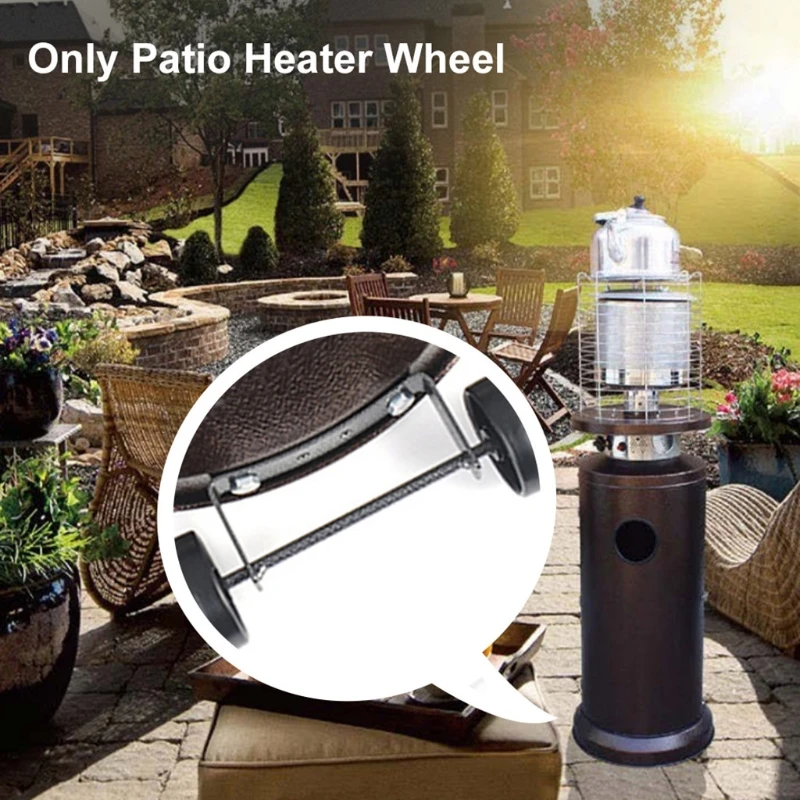 New 23x6.5cm/9x2.56in Universal Movable Wheel Propane Patio Heater Parts