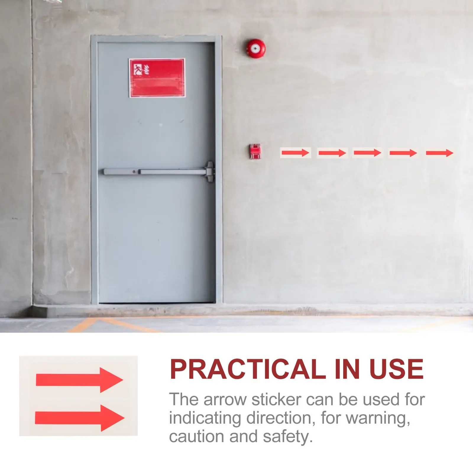 2pcs Safety Arrow Stickers 110x40mm Self Arrow Indicator Sticker Adhesive Direction Signs Traffic Caution Decals