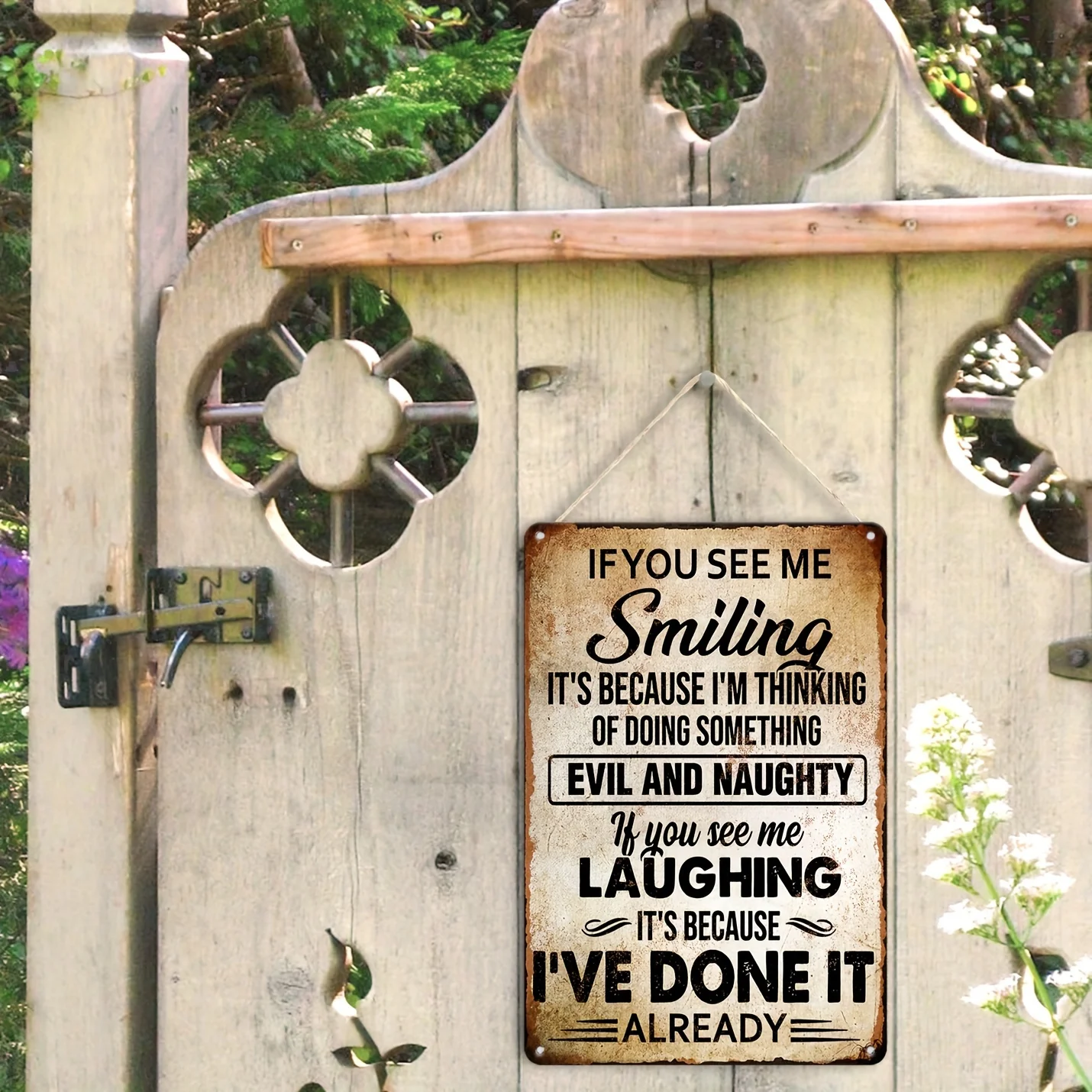  Durable Iron Vintage Metal Sign - Whimsical,Playful Wall Art for Home, Bar, Cafe, Garage, Man Cave, and Outdoor Spaces Easy H