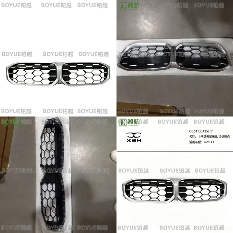 Suitable for BMW 3 Series G20LCI/G28LCI starry sky grille with silver frame and silver dots front grille