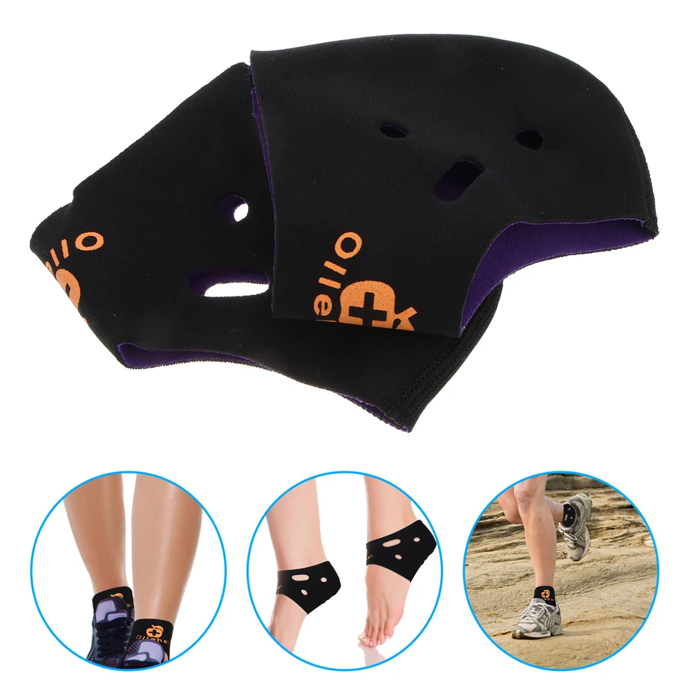 1 Pair Sports Heel Protector Sleeve Heel Pads Heel Cups Plantar Fasciitis Support Feet Care Skin Repair Cushion Half-yard Socks