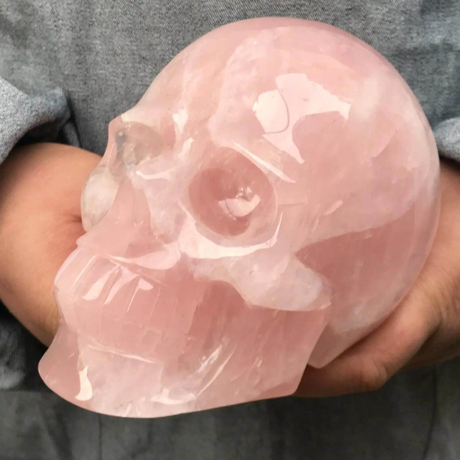 

Natural Rose Quartz Crystal Hand Carved Carving Reiki Healing Skulls For Decorate