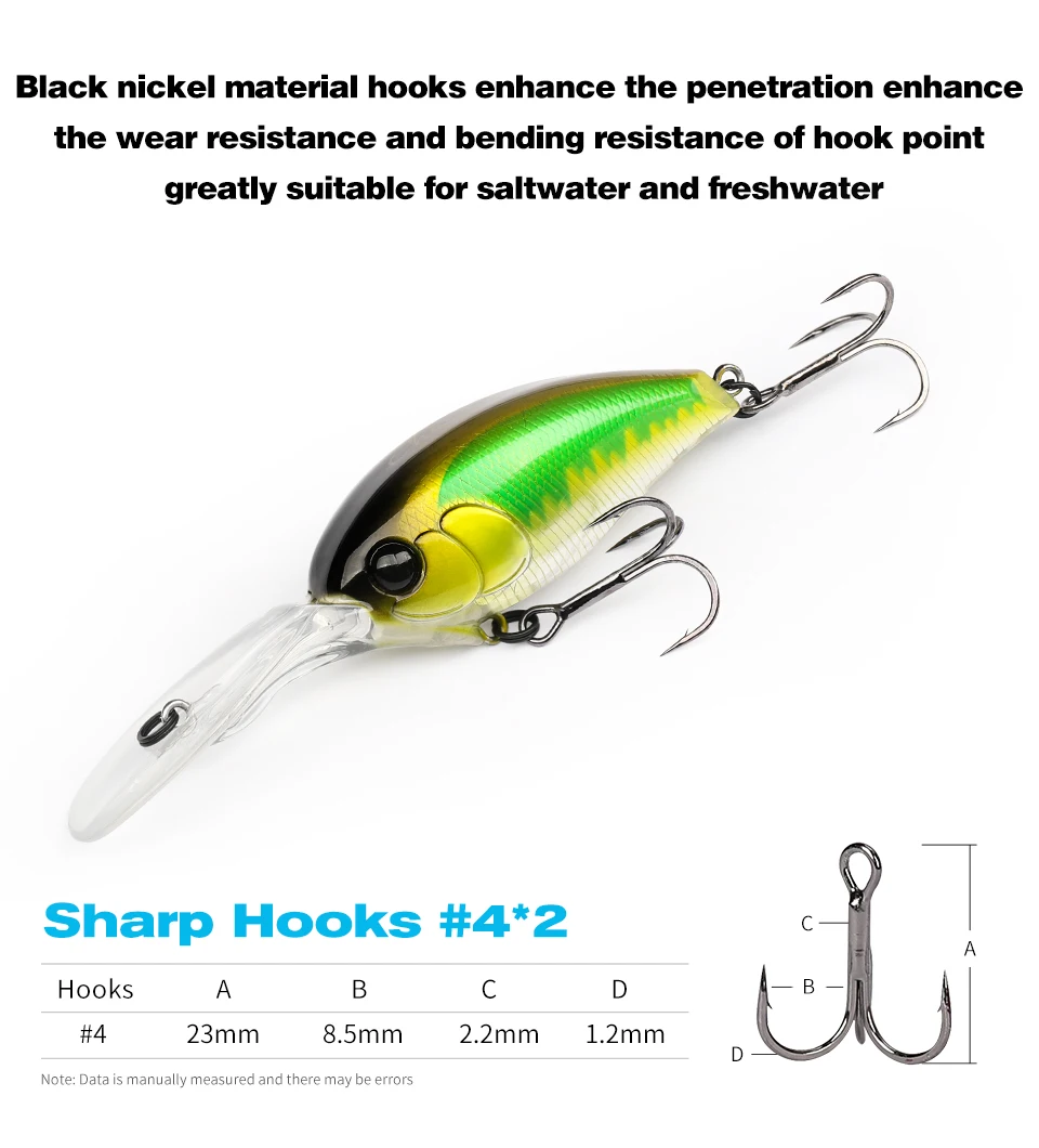 TSURINOYA 60F Kurbelköder Angelköder 60 mm 16,6 g CHASER 0–3 m langer Wurf schwimmender künstlicher harter Köder Bass Pike Ajing Kurbel – Detail 13