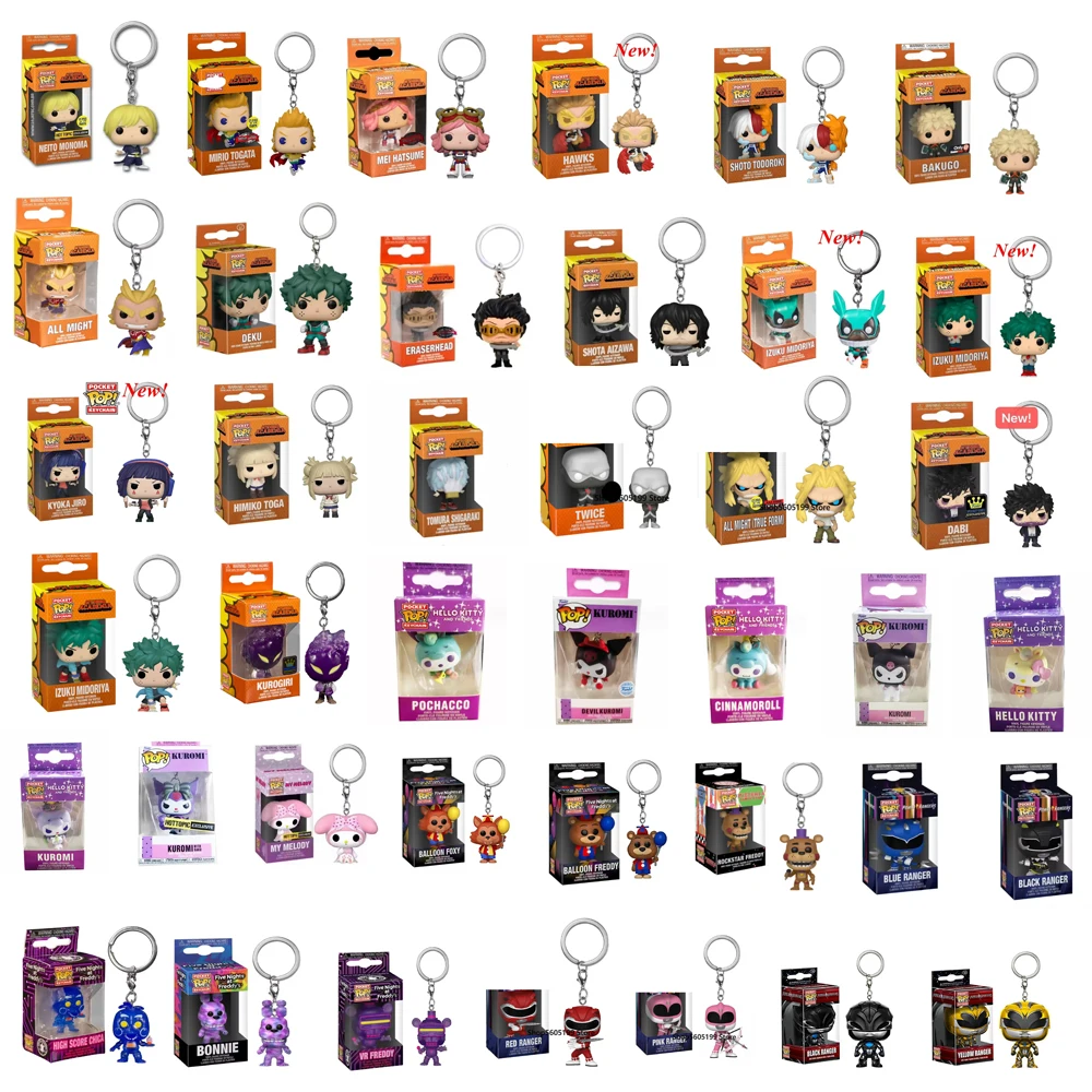 Funko pop Keychain MY HERO ACADEMIA SHOTO TODOROKI DEKU KUROMI MY MELODY BALLOON FOXY BLACK RANGER Vinyl Action Figures TOYS