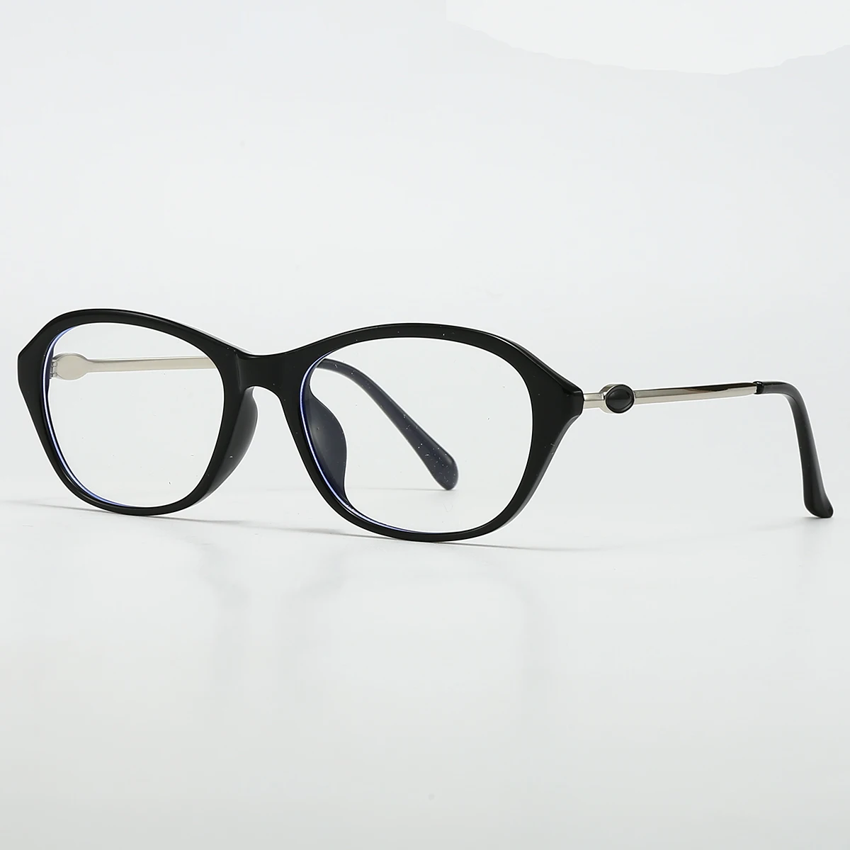 Fytoo Black Oval Reading Glasses, Tr Metal Frame, Stylish Design for Men Women, Comfortable Fit.