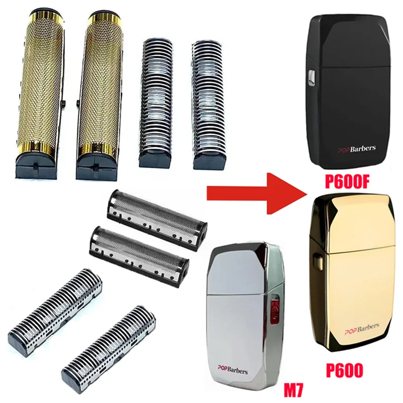 Original Razor Shaver Professional Hair Clipper Blade Mesh Set for Pop Barbers P600 M7 Replaceable 0mm Ultra-Thin Foil Blade Tip