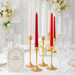 4PCS Colored Taper Candle Long Lot Wedding Candles Home Decorative Candles Unscented Dripless Smokeless Candles for Dinner