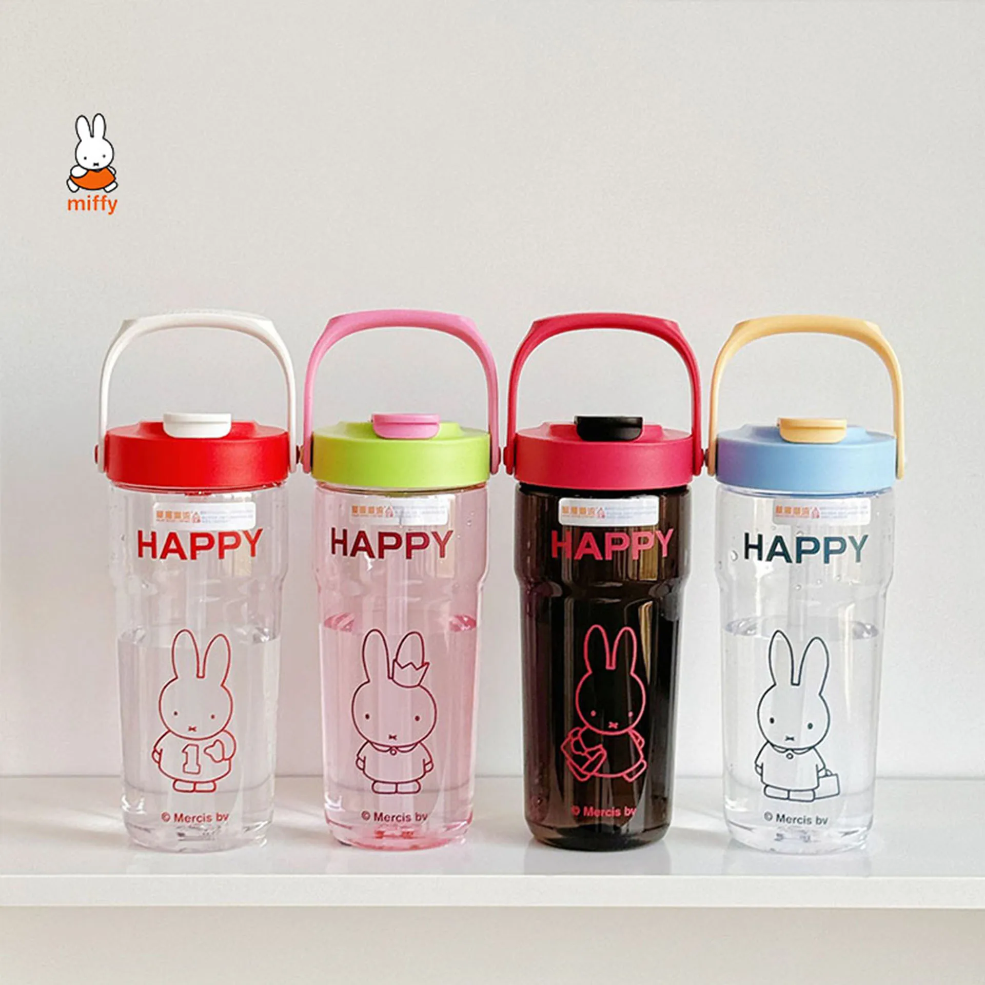 

Miffy Kawaii мультяшный кролик спортивная соломенная чашка для воды милая аниме чашка для воды большой емкости милые девушки уличная чашка нового стиля