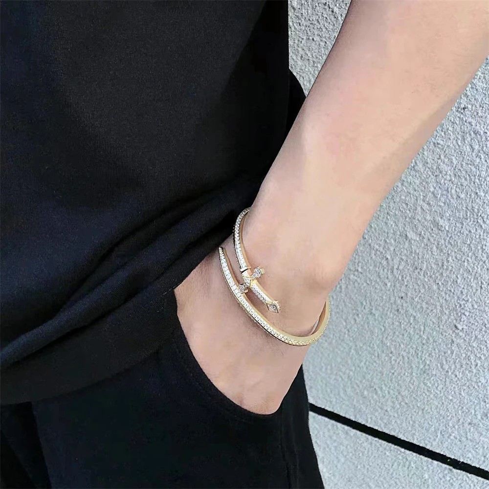 الأكثر مبيعا جديد وصول الهيب هوب الزركون مطعمة سيف العدالة النحاس سوار العصرية مجوهرات متعددة الاستخدامات #5