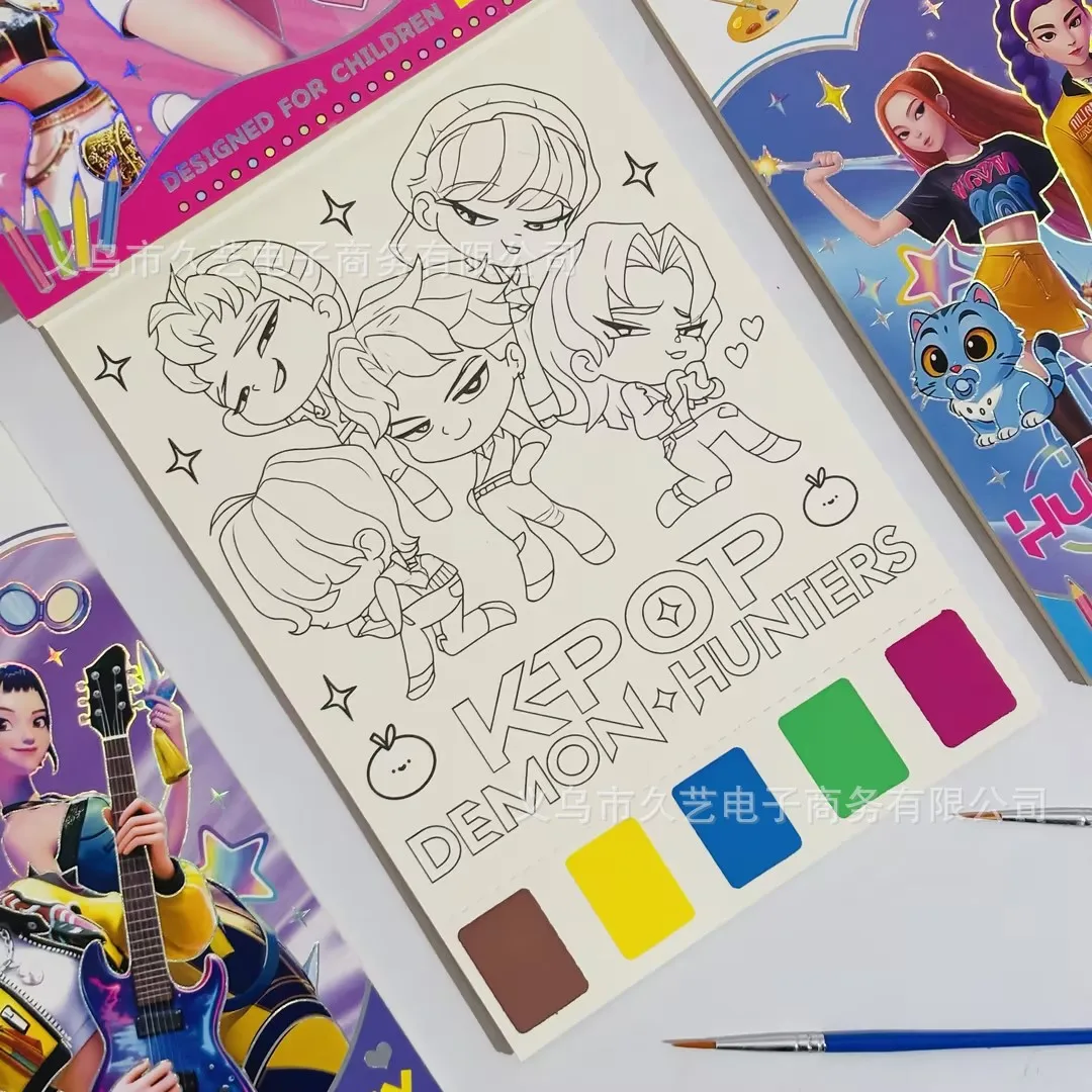 4psc لمجموعة الصيادين الساحرة الجديدة كتاب التلوين الكرتون الساحرة لغز تلوين كتاب طالب المدرسة الابتدائية لتقوم بها بنفسك النشاط الفني Boo #4