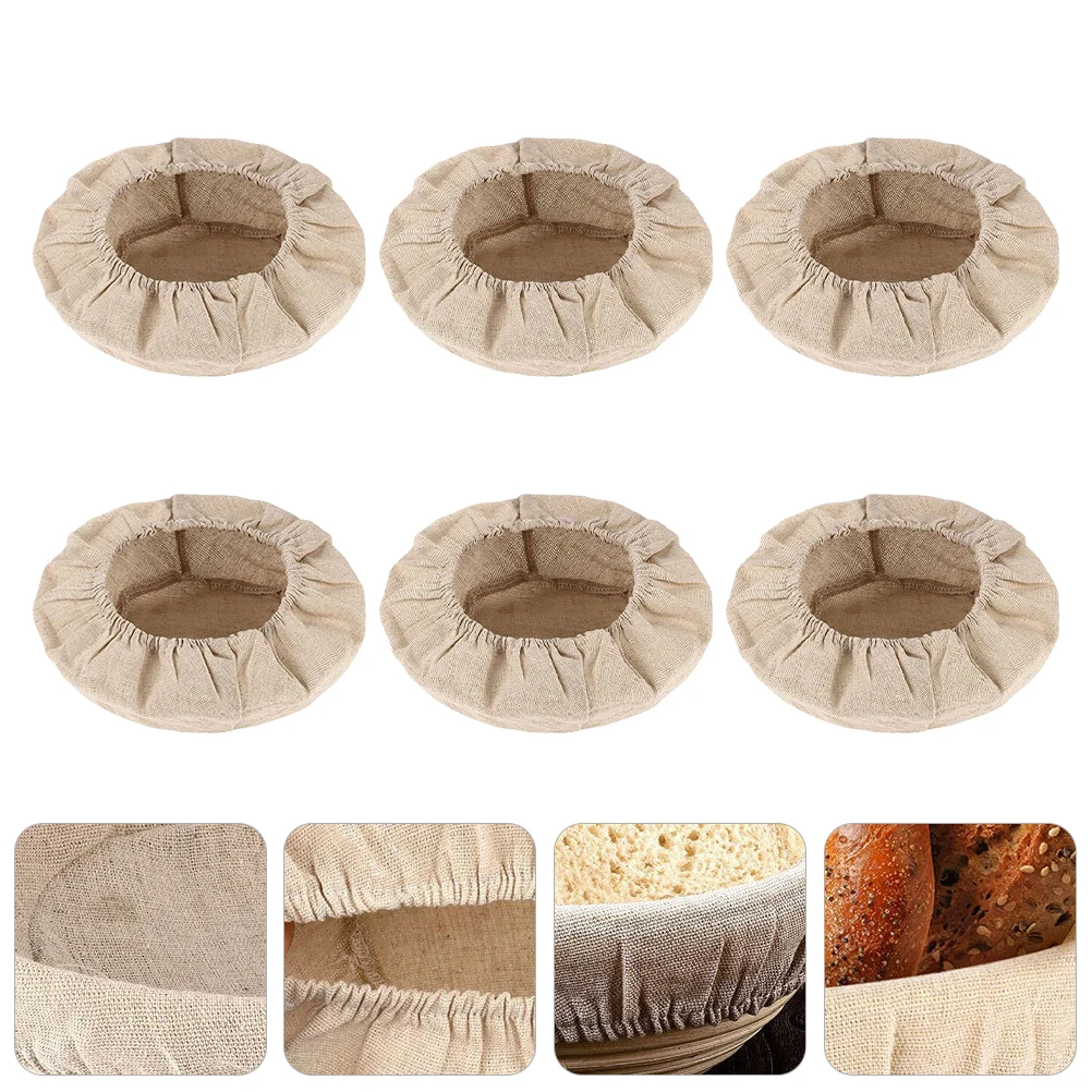 

6 Pcs Bread Basket Cloth Cover Sourdough Banneton Liner Proofing Round Liners Lining Baking