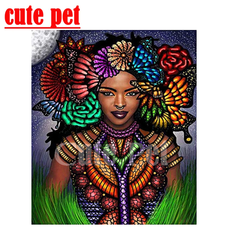 

Tribal girl DIY Diamond Painting 5d tribe Cross Stitch diamond mosaic No Frame Home Wall Decor full drill diamond Paintings Art