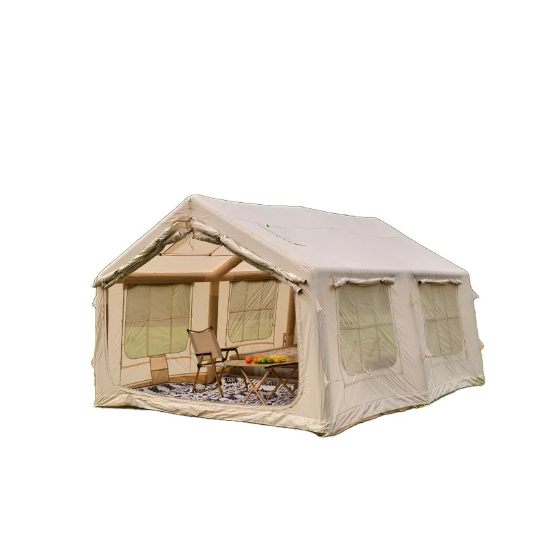 Elevated 12-square-meter vinyl inflatable tent, moisture-proof in all seasons, outdoor camping, free of construction