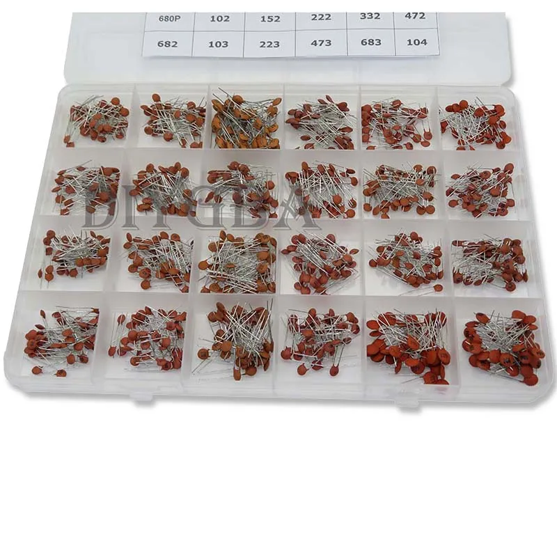 24Value*40PCS=960PCS 50V Ceramic Capacitor Assorted Kit Assortment Set + Box IGMOPNRQ