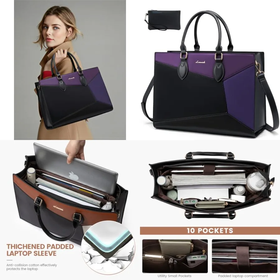 

Laptop Tote Bag for Women Work Travel, Stylish Teacher Bag Purse Computer Bag, Nurse Bags Briefcase Busess Handbag