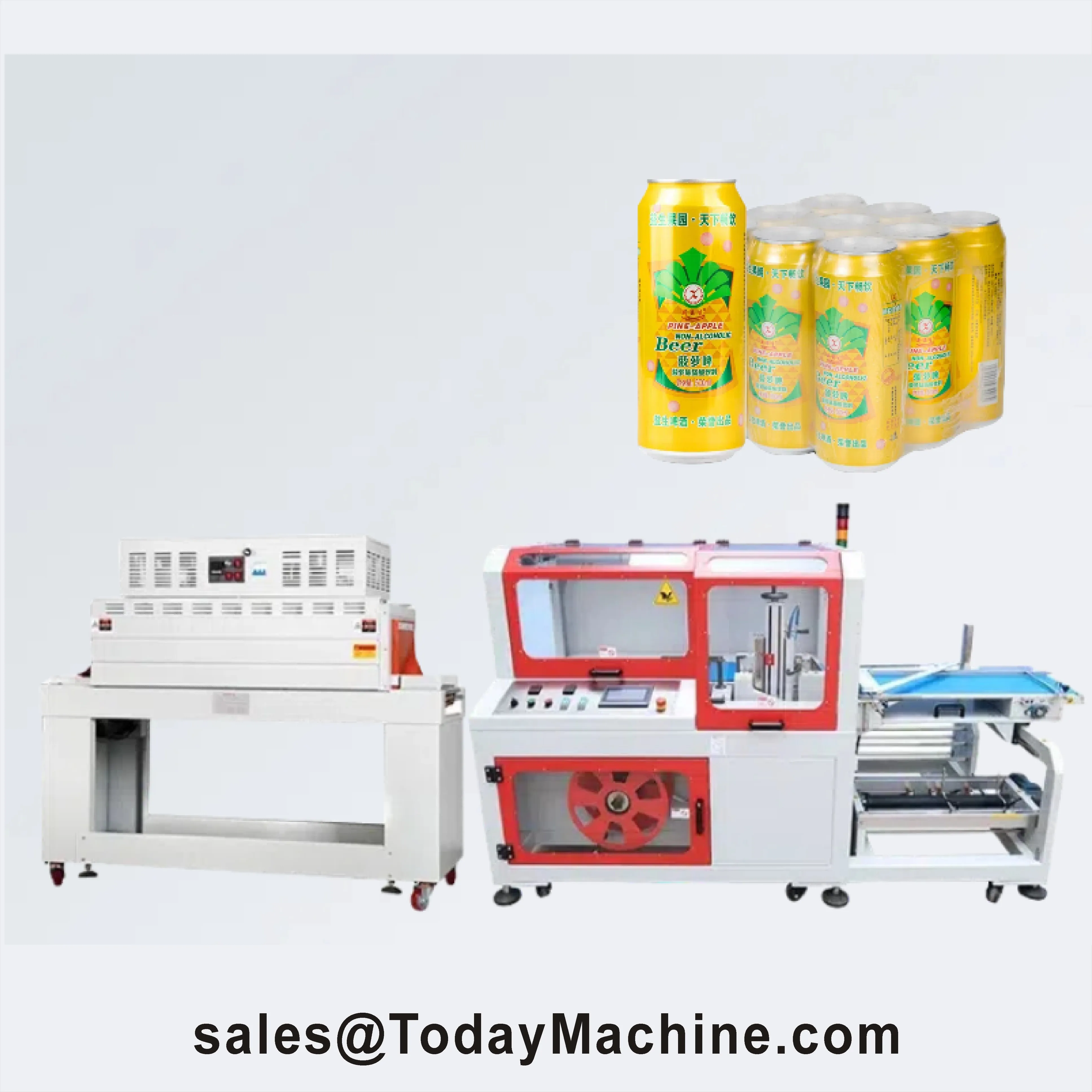 Heat Shrink Wrapping Machine Plastic Film Tunnel Sleeve L-Bar Sealer for Food POF Film Heat Shrink Cutting
