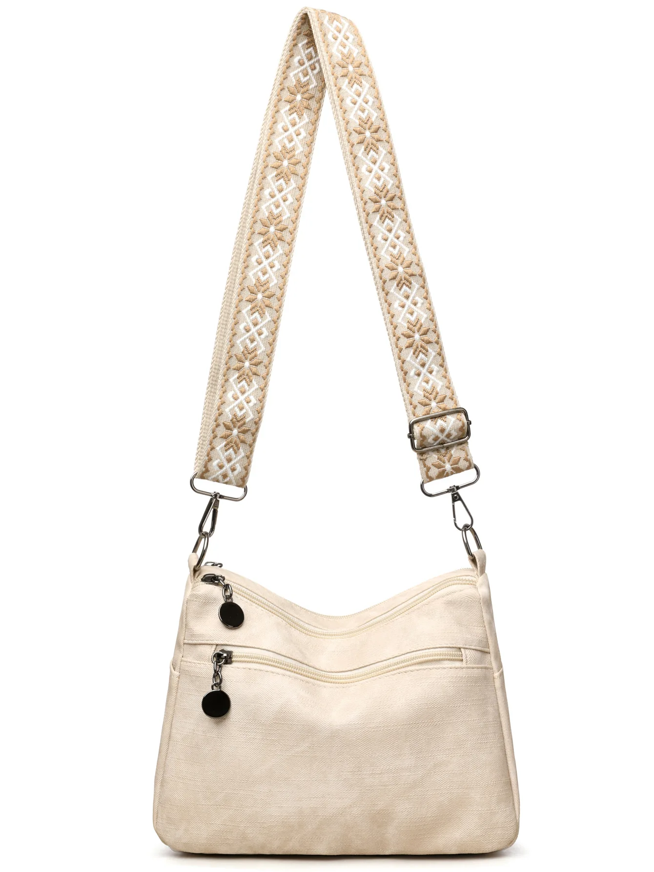 Vintage Style Shoulder Bag for Women Multi Layer Versatile Faux Leather Crossbody Bag Casual Handbag Purse with Zipper Closure