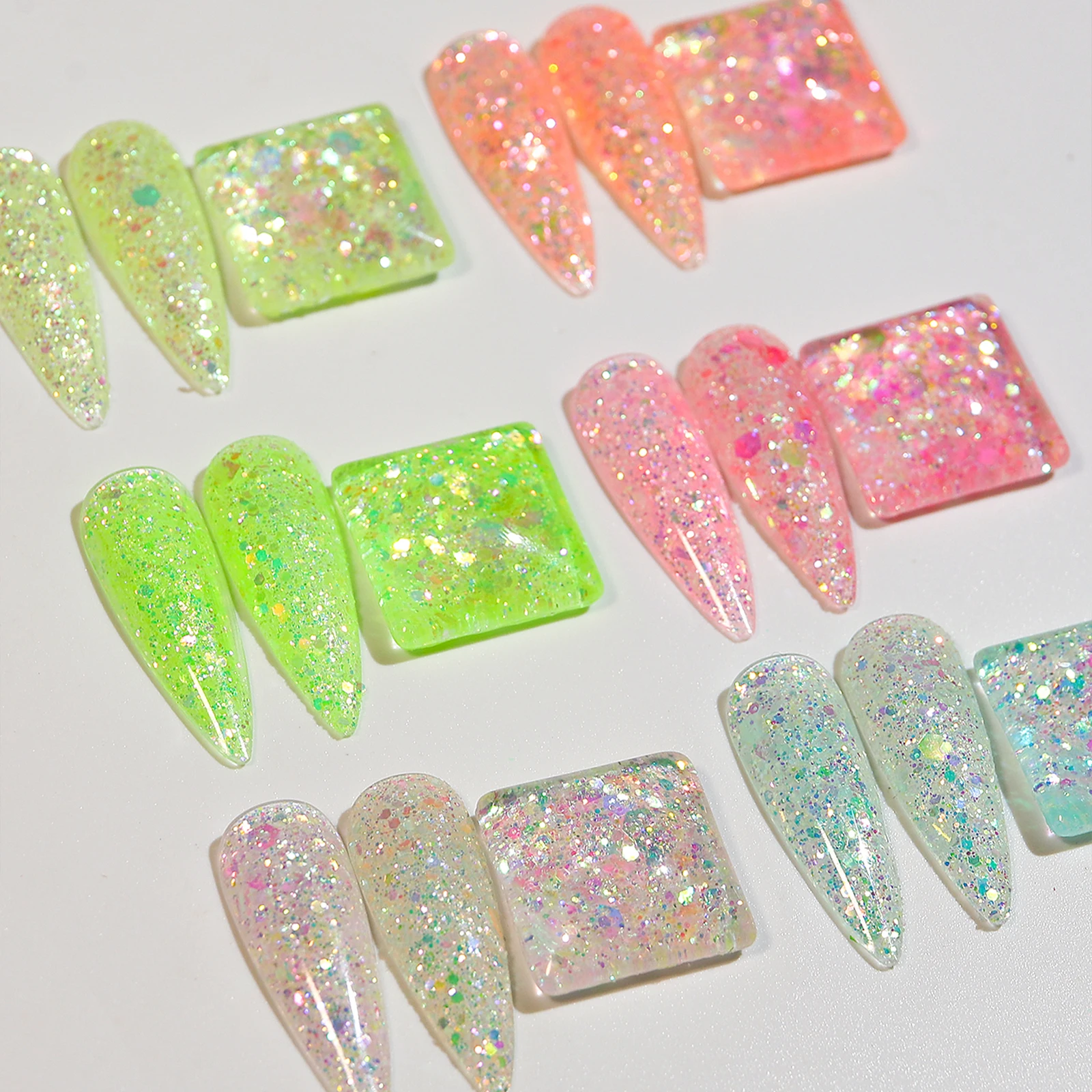 

Мерцающие Звезды для ногтей, искусственные 3D блестки, ослепительные хлопья, смешанные дизайнерские кольца, украшения для ногтевого дизайна, Радужный маникюр