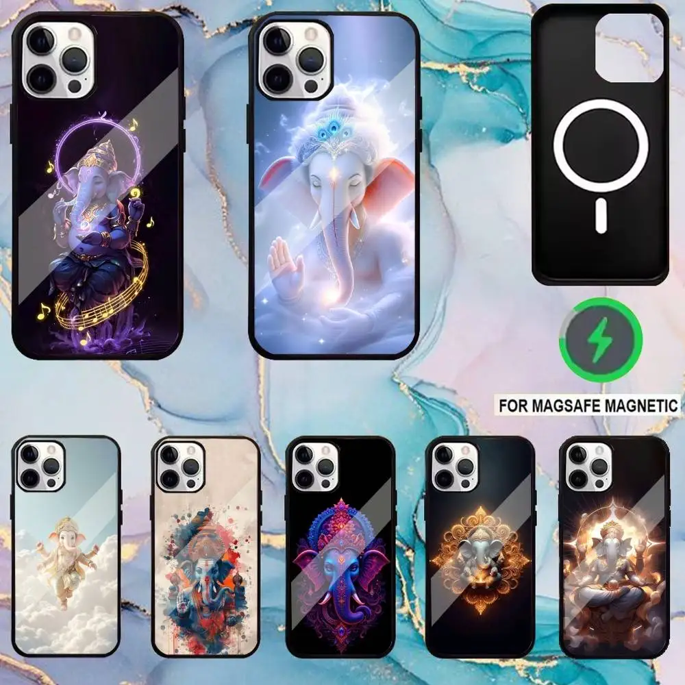

Ganesh Elephant God Phone Case For iPhone17,16,15,14,13,12,11 Plus,Pro Max Magnetic Magsafe Wireless Charging