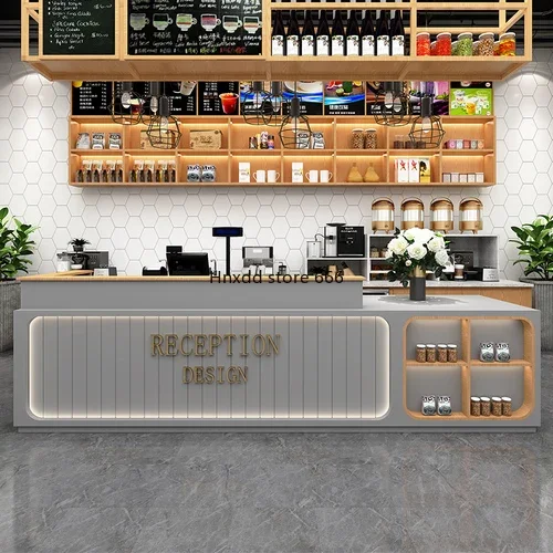 Simple Modern Cashier Reception Desk Restaurant Bar Coffee Shop Milk Tea Shop Counter Front Desk