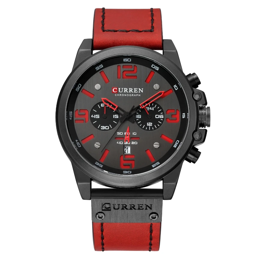 スポーツ-6-ピン-クォーツ時計-カレンダー-メンズ腕時計-防水ベルトウォッチ