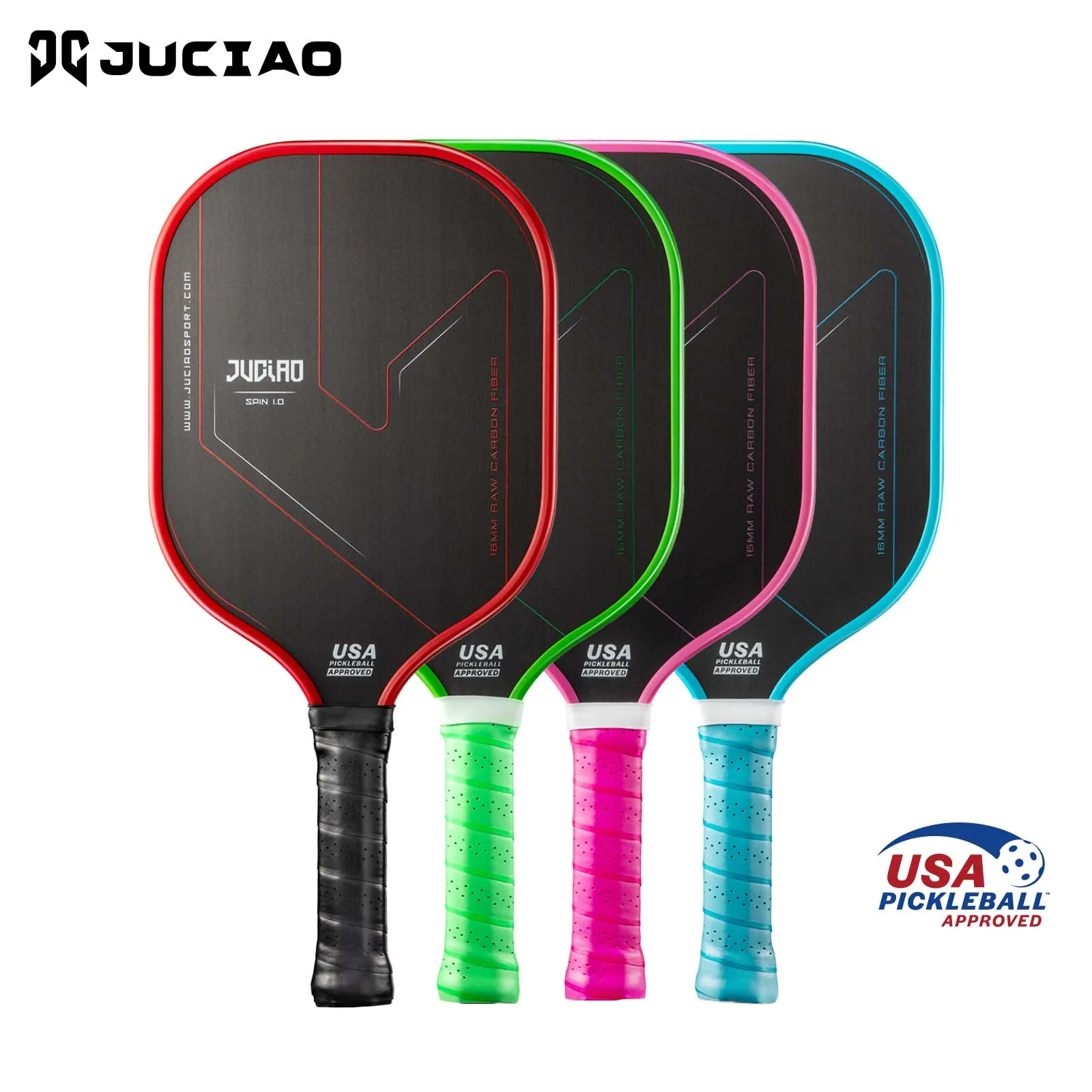 

JUCIAO Thermoformed Unibody T700 Raw Carbon Fiber USAPA Approved Pickleball Paddle Spin Textured Surface With Foam Edge