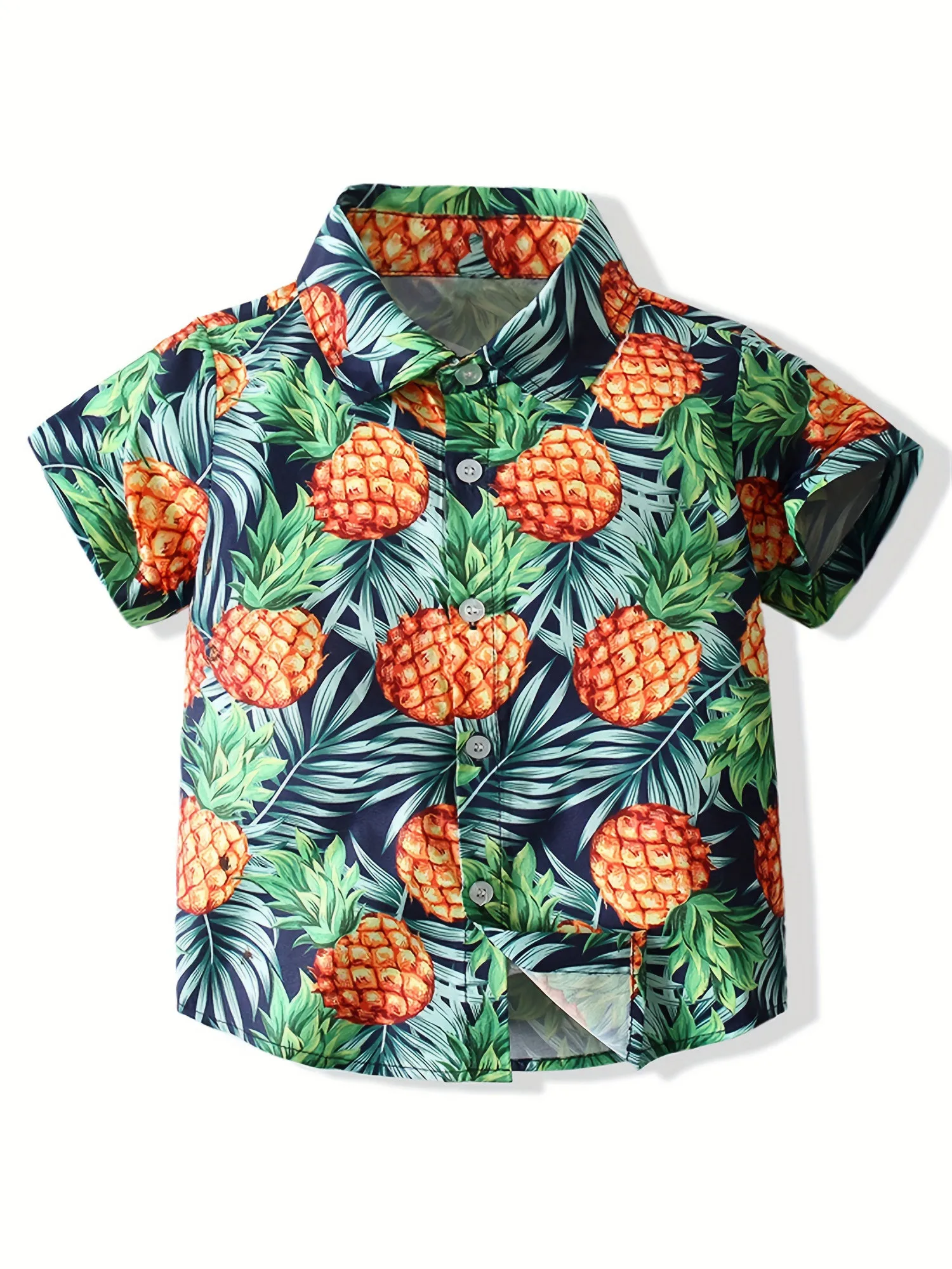 

Pineapple Print Kids Clothes Boys Creative Stylish Shirt Cool Short Sleeve Lapel Shirt Tops Boys Clothes for Summer Outdoor