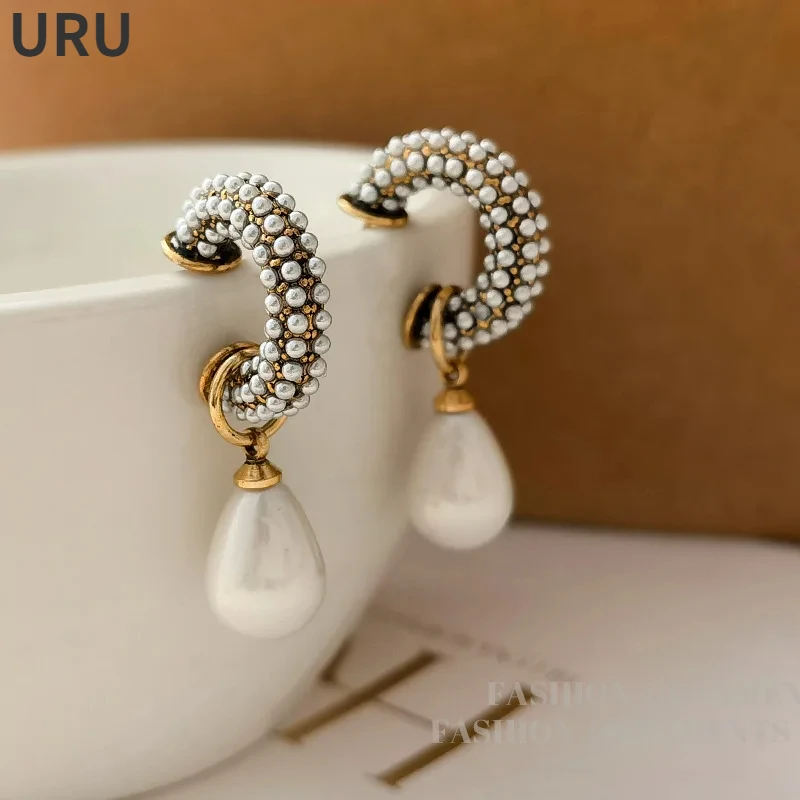 Modern Jewelry  Elegant Temperament Teardrop Simulated Pearl Earring For Women Fashion Accessories