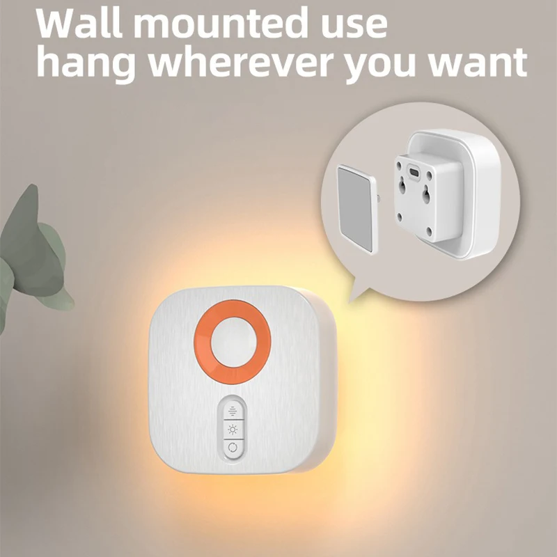 Led regulável ultra-silencioso design sem fio esportes sensor de movimento luz noturna inteligente sensor de corpo humano luz noturna