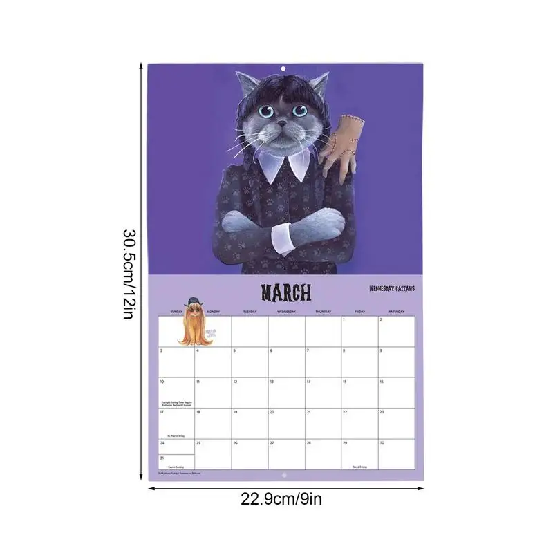2024 Wall Calendar Scaredy Cats 2024 Monthly Calendar 12 Month Wall Monthly Calendar Hangable Daily Scheduler Flipping