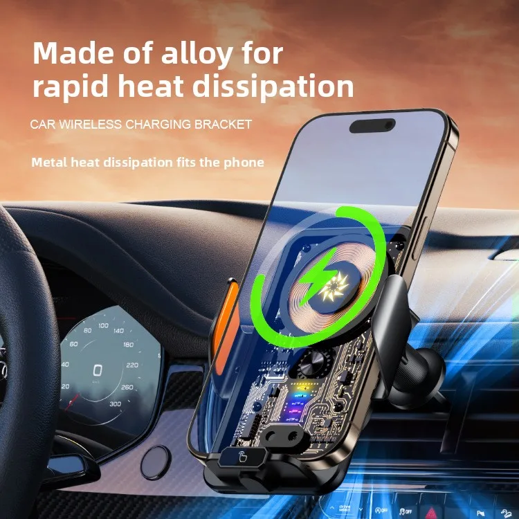 Car mobile phone holder, transparent wireless charger, special mecha support frame for car navigation, fast charging