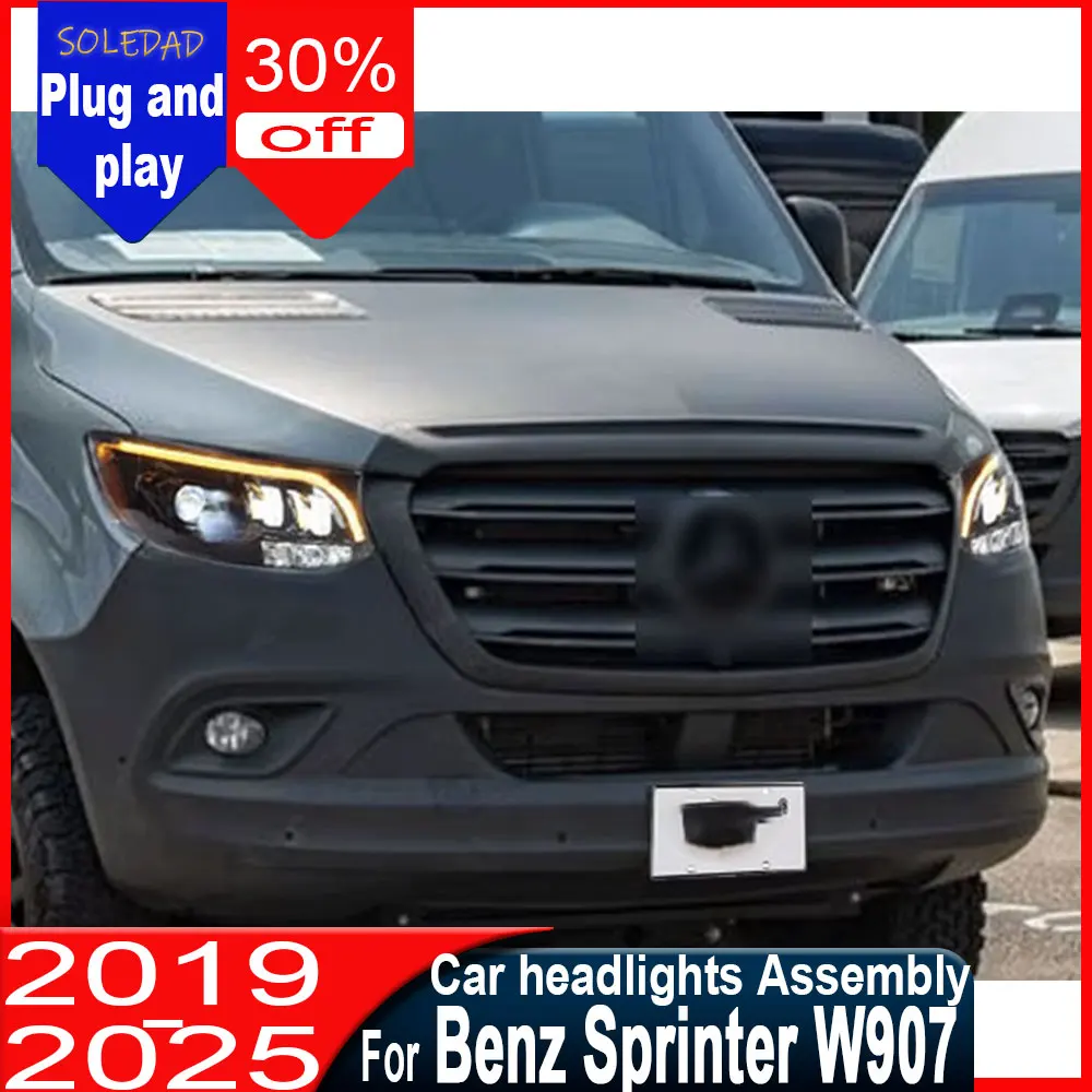 Car headlights For Benz Sprinter W907 Headlight 2018-2023 Upgrade Modified New headlights DRL Dynamic Turn Signal LED Headlight