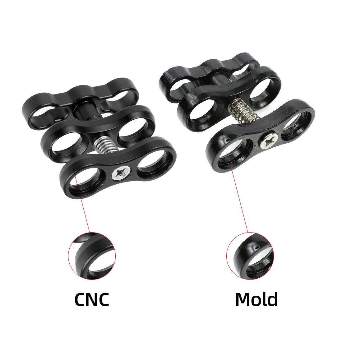 Verbesserter 1-Zoll-Kugel-Schmetterlings-Clip aus Aluminiumlegierung, Tauchlichter-Arm, 360-Grad-Halterung, Adapter für Gopro Osmo Kamera-Zubehör – Detail 1