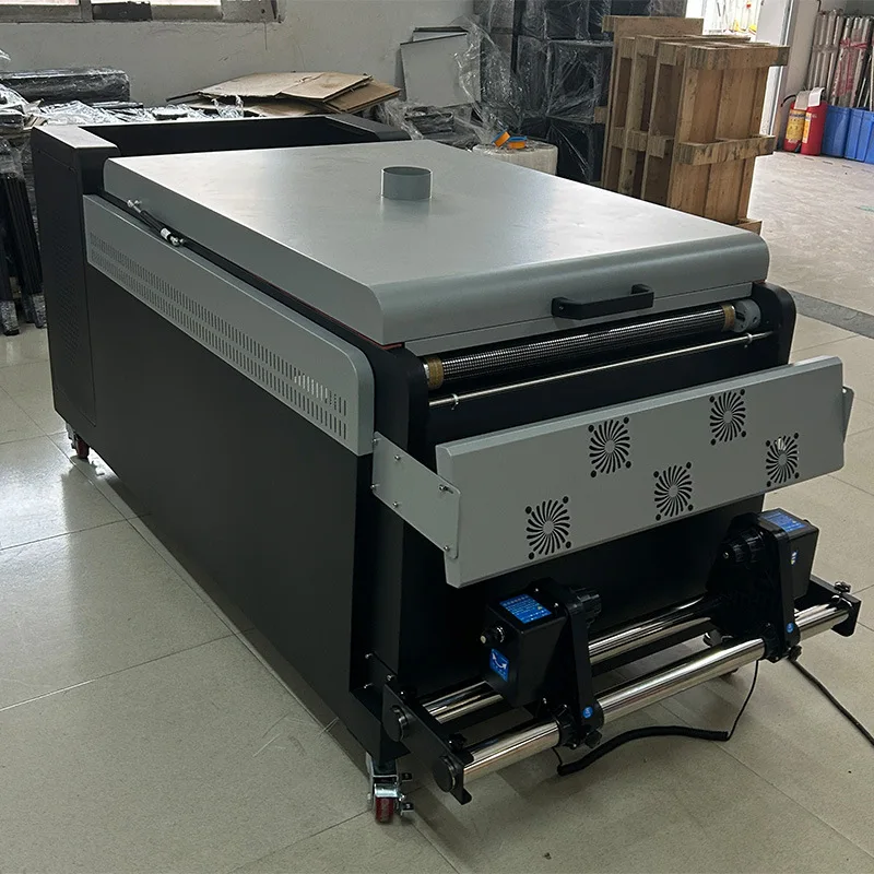 Heat transfer and powder shaking machine, touch screen double head and four heads, powder shaking and powder drying integrated